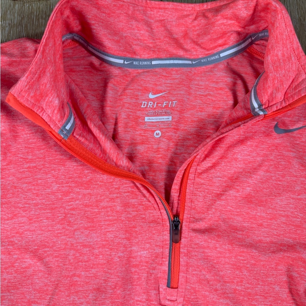 Nike Dri-Fit Quarter Zip Women's Heathered Orange Size Medium - Picture 5 of 11